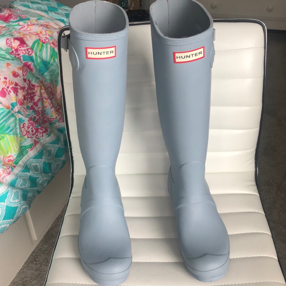 Light Blue Hunter rain boots